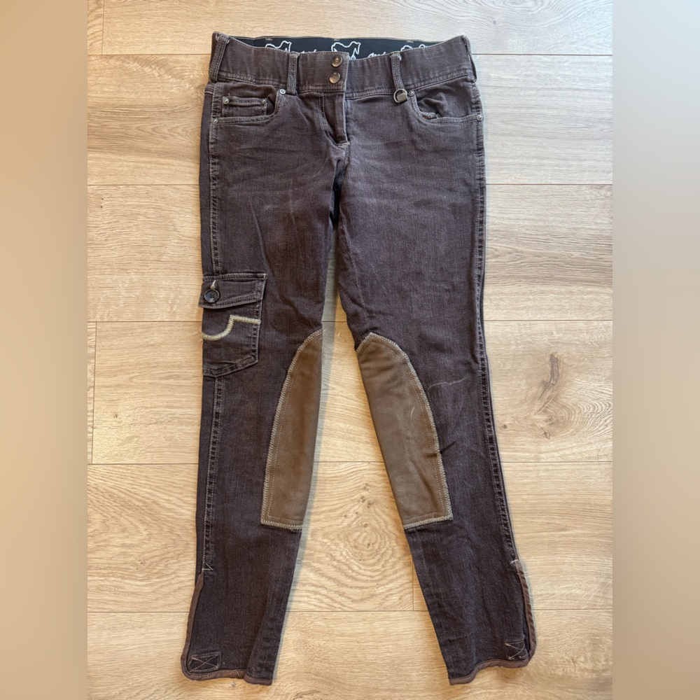 Goode Rider Brown Denim Equestrian riding pants